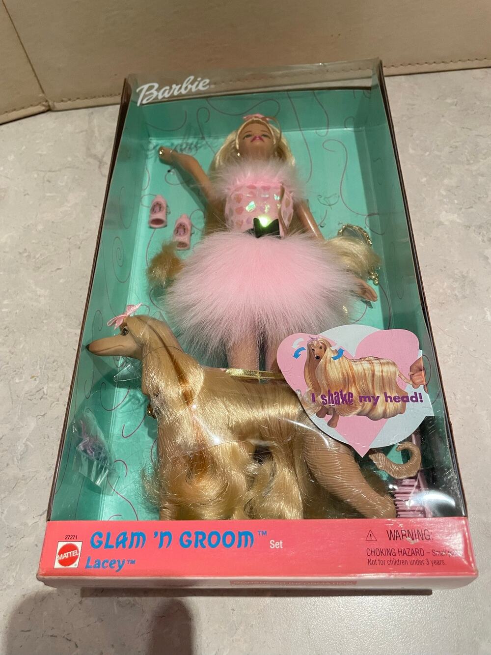 Vintage Barbie 1999 Glam ‘N Groom w Lacey Matching Hair NEW